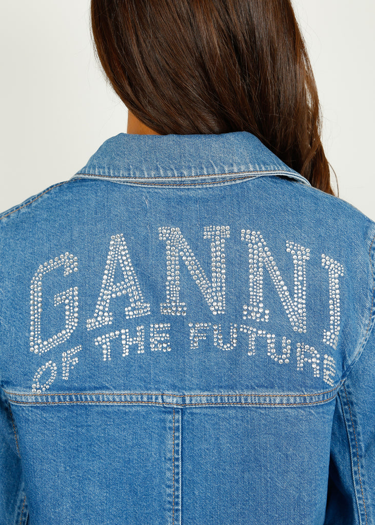 GANNI J1310 Future Denim Shirt in Dark Blue Vintage