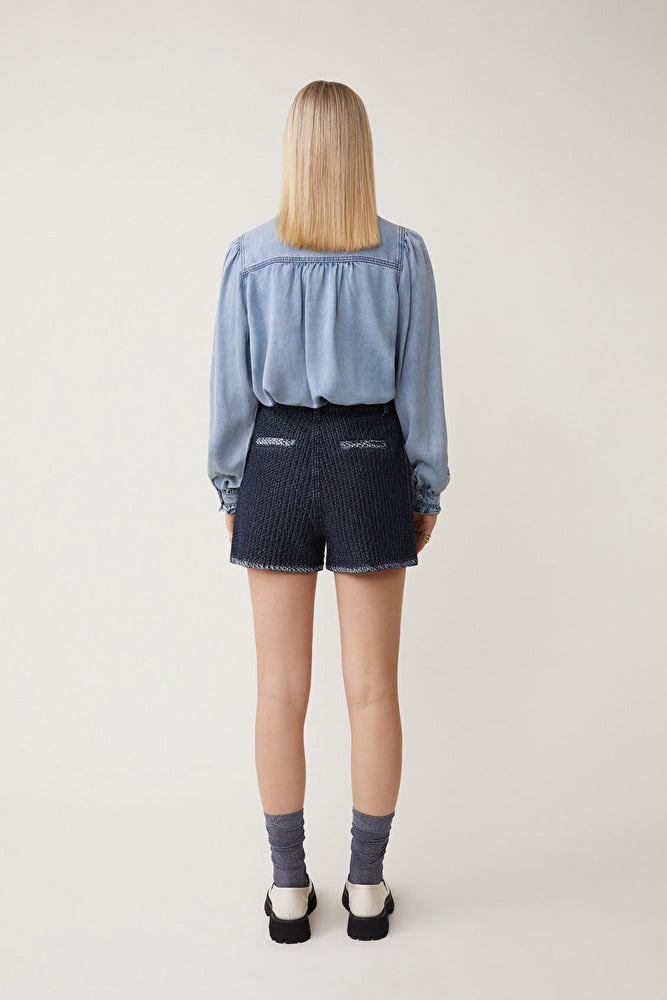 SUNCOO Laure Blouse in Blue Jean