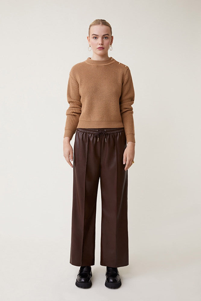 SUNCOO Johan Wide Leg in Choco