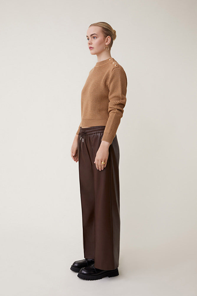 SUNCOO Johan Wide Leg in Choco