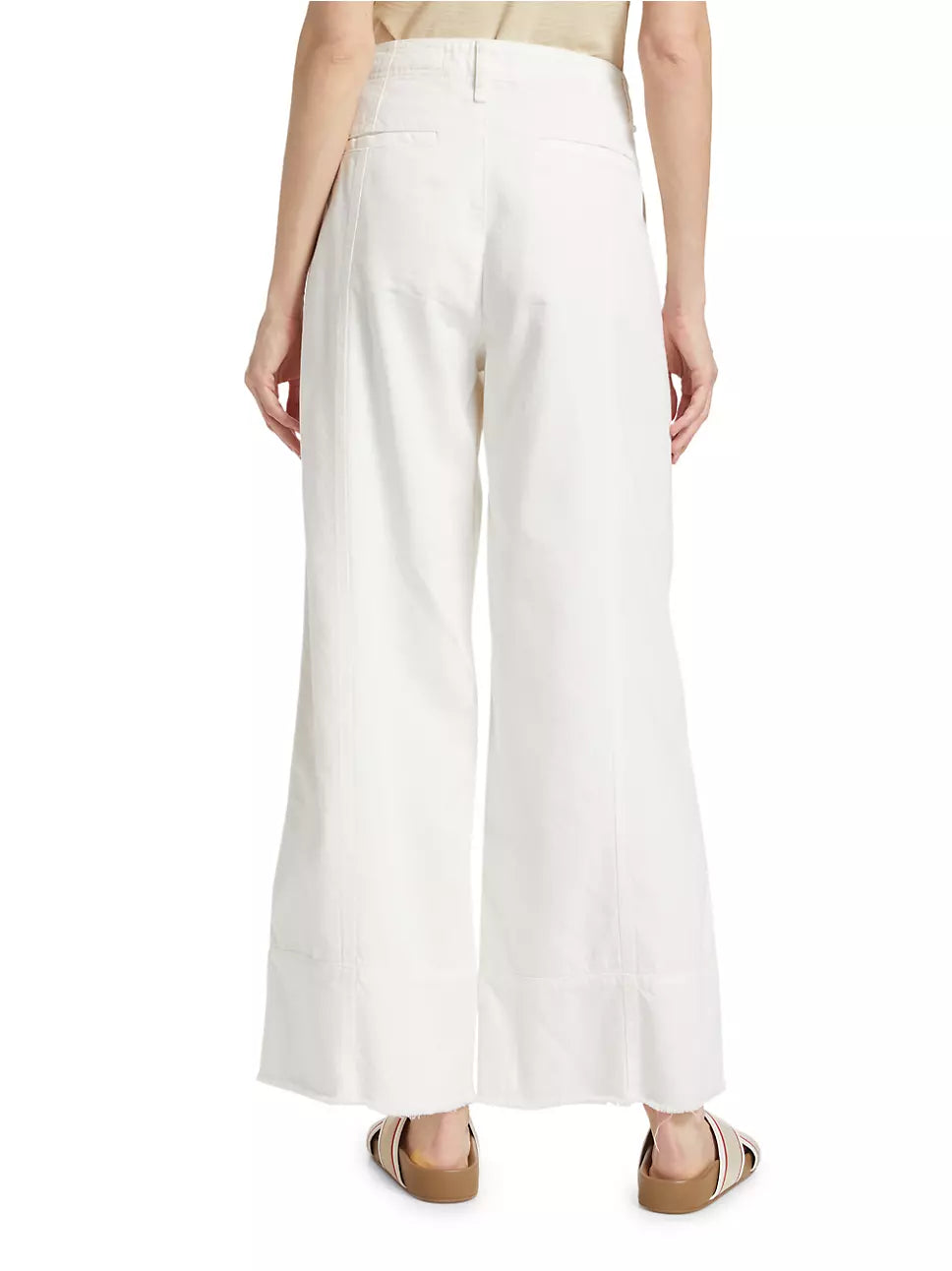 R&B Featherweight Arianna Cropped Palazzo in White