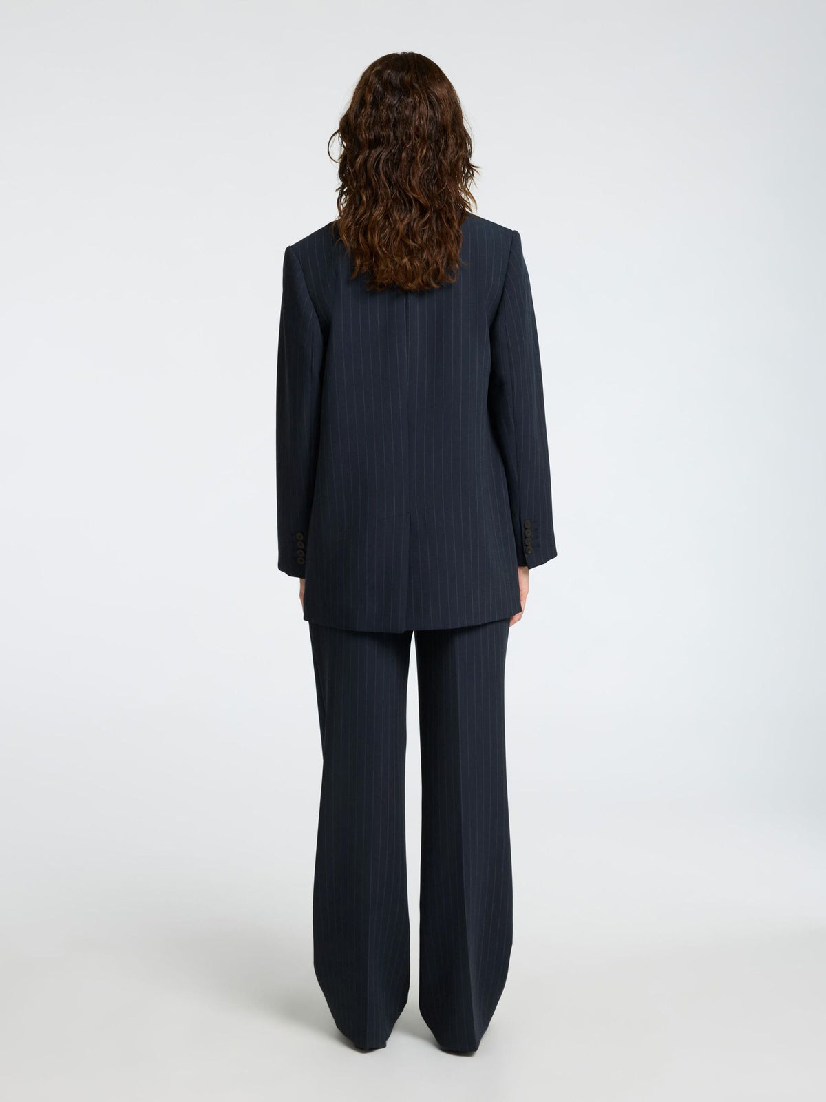 SLF Rita Relaxed Blazer in Dark Sapphire Pin Stripe