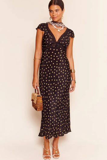 RIXO Iggy Dress in Bohemia Spot Olive