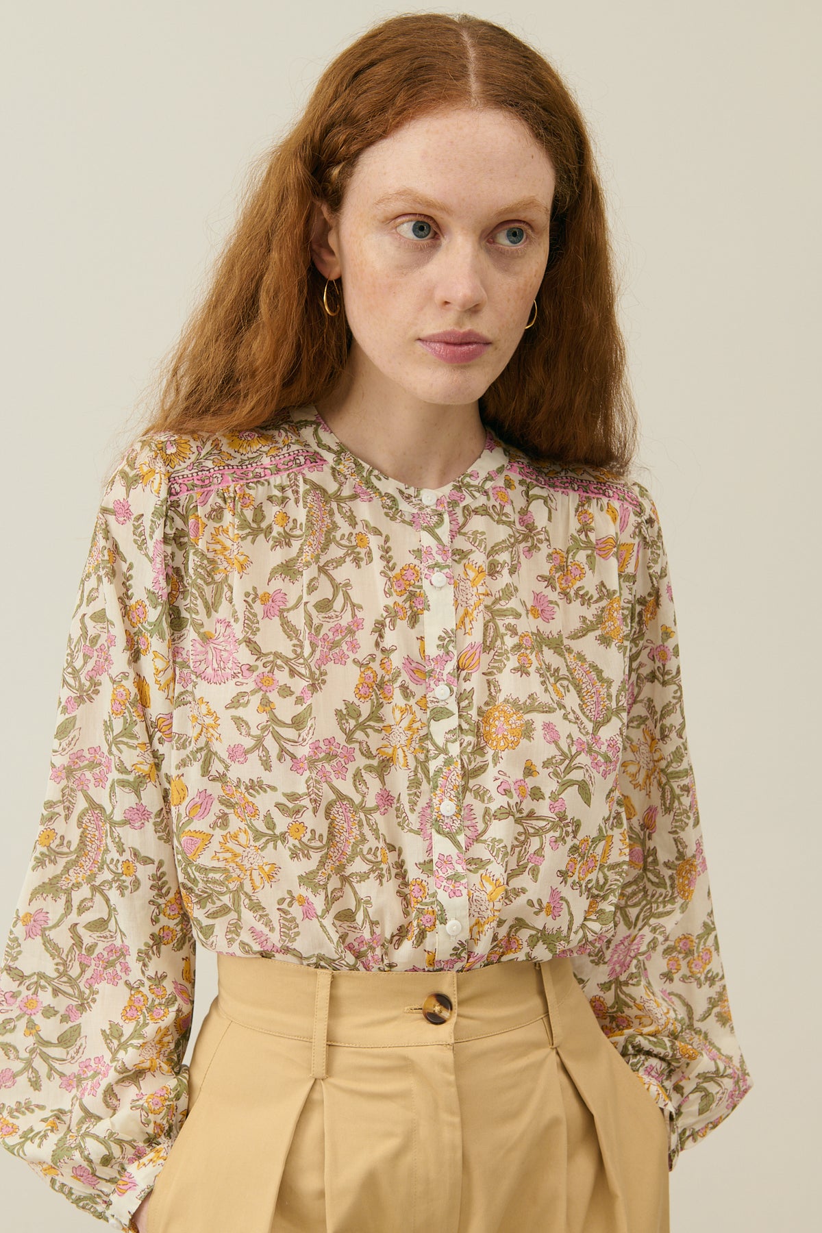 LM Jeanne Shirt in Cream Mimosa Spring