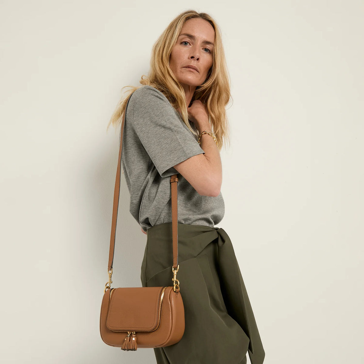 AH Vere Small Satchel in Pecan