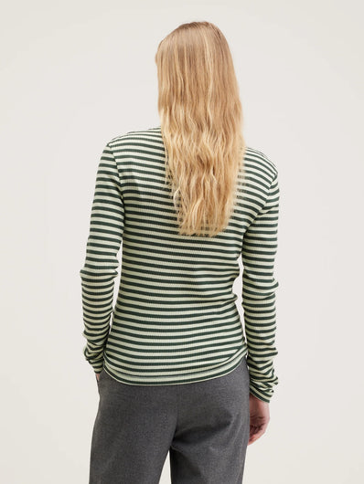 BR Viory Slim Roll Neck in Stripe Green