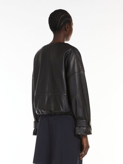 MM Tevere Leather Jacket in Black