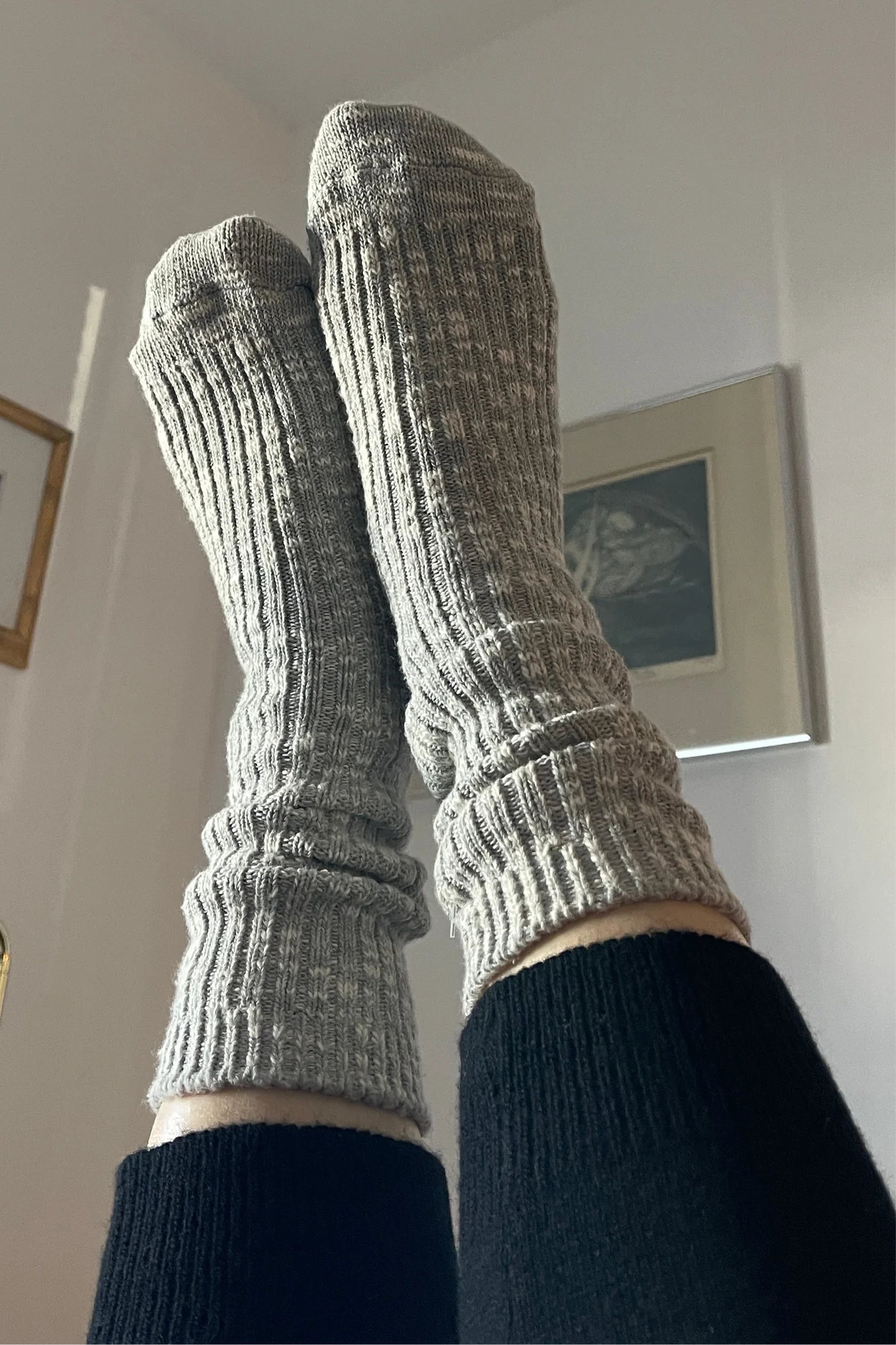 LBS Cottage Socks in Heather Grey