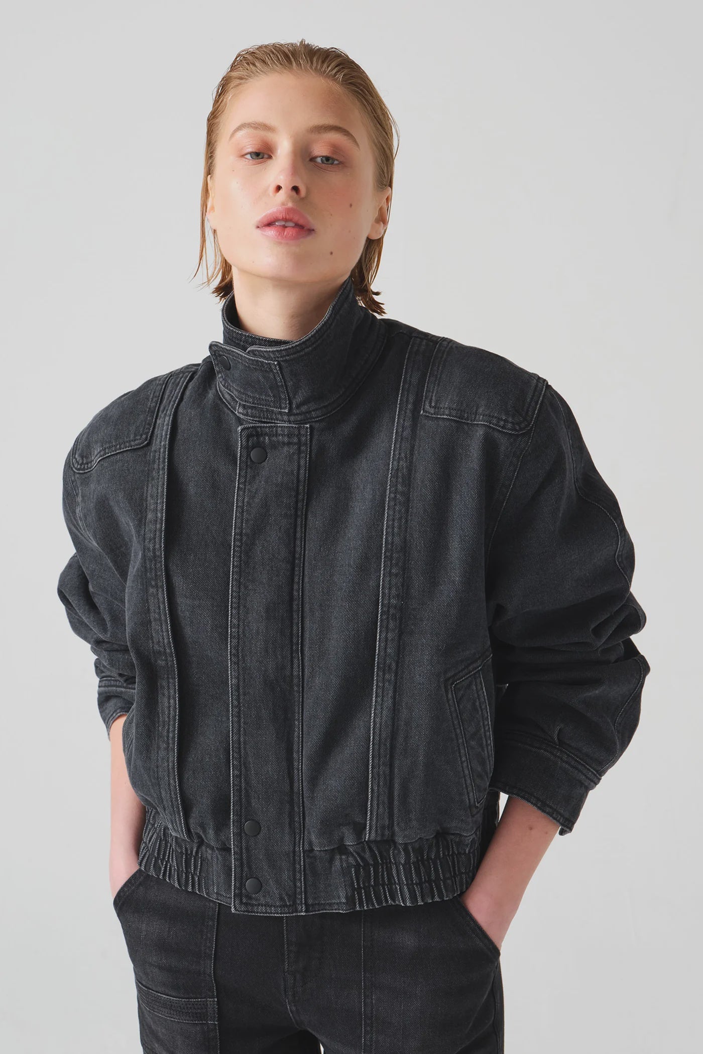 S&M Juno Jacket in Washed Black