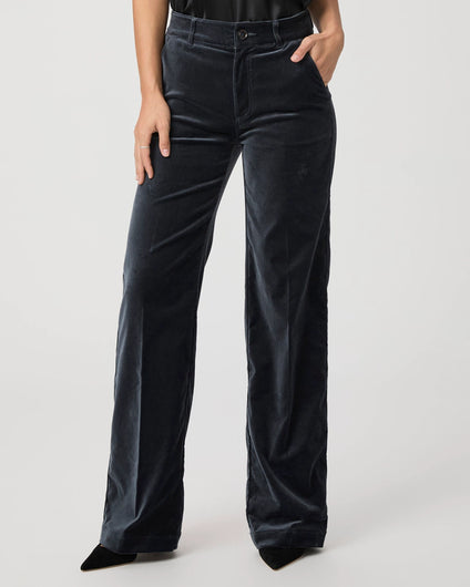 PAIGE Sasha Velvet Trouser in Calico Blue