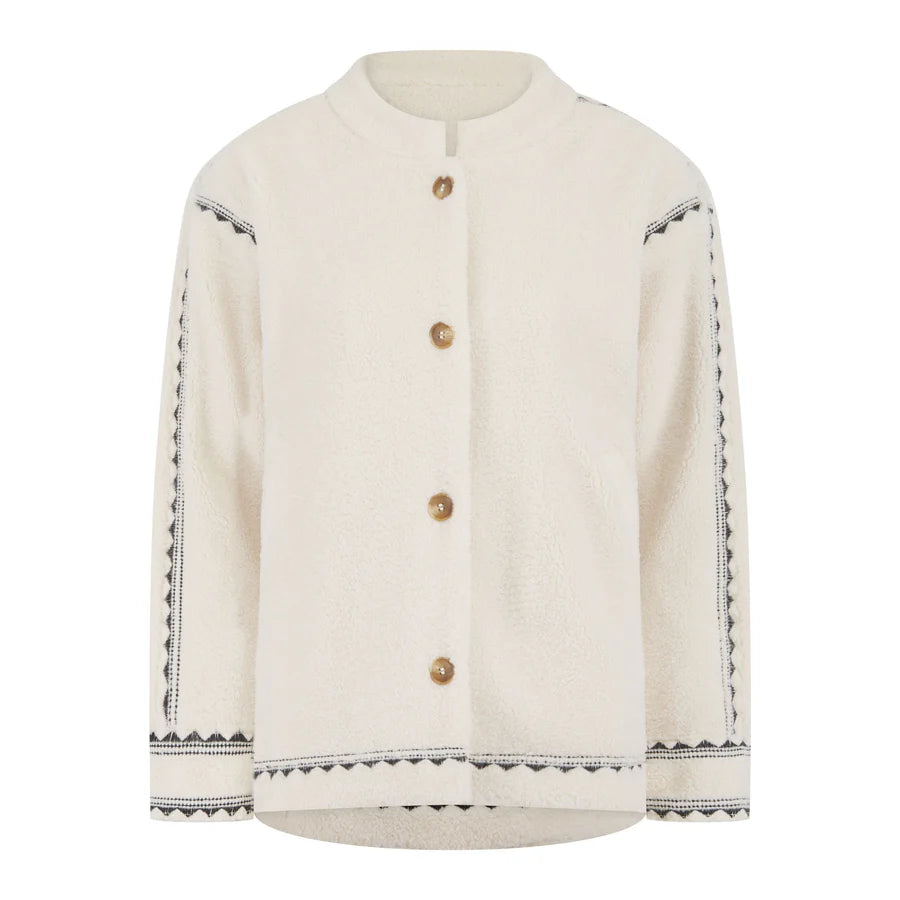 NOOKI Poppy Borg Jacket in Cream