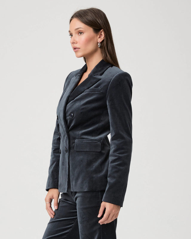 PAIGE Malbec Velvet Jacket in Calico Blue