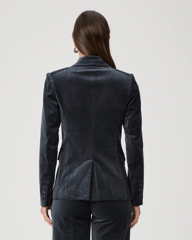 PAIGE Malbec Velvet Jacket in Calico Blue