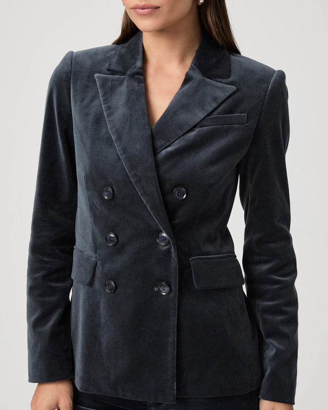 PAIGE Malbec Velvet Jacket in Calico Blue