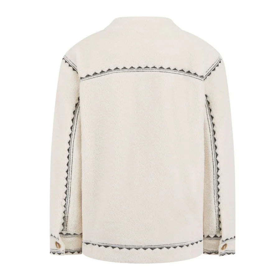 NOOKI Poppy Borg Jacket in Cream