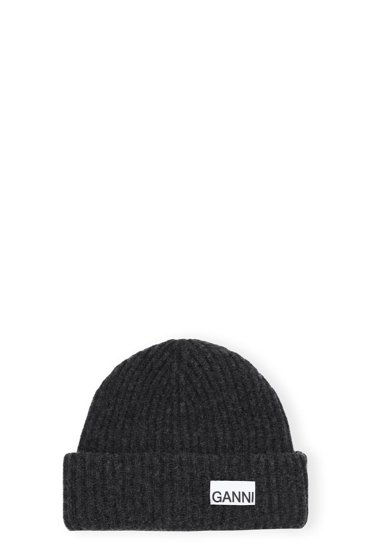 GANNI A5118 Rib Knit Beanie in Phantom