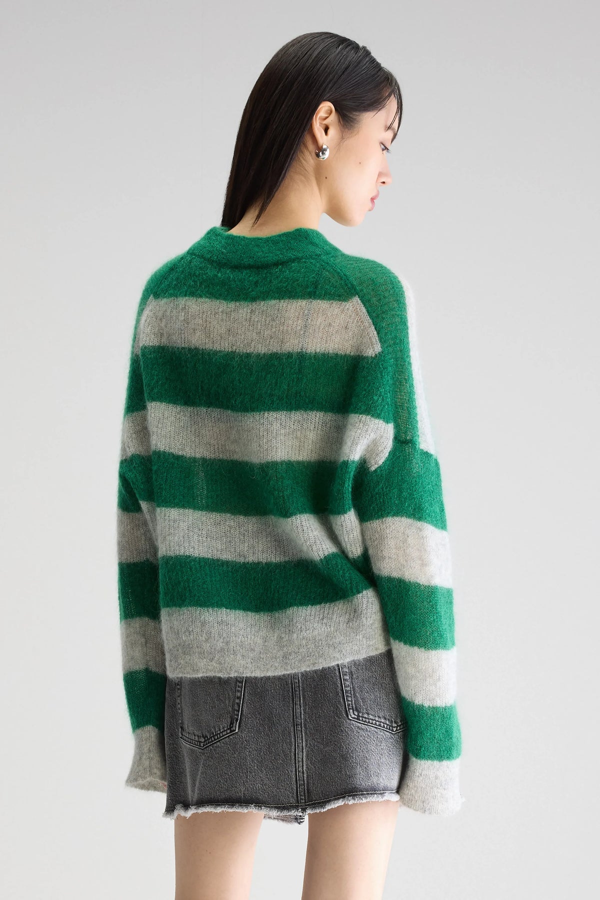 BR Arvy Knit in Green,  Grey Stripe