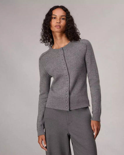 R&B Bridget Crew Cardigan in Grey