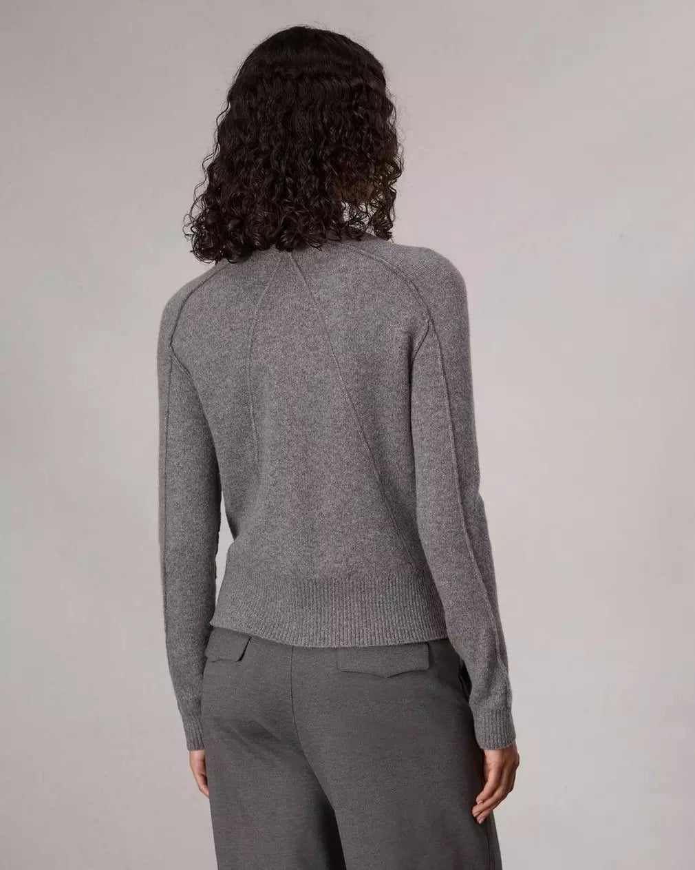 R&B Bridget Crew Cardigan in Grey