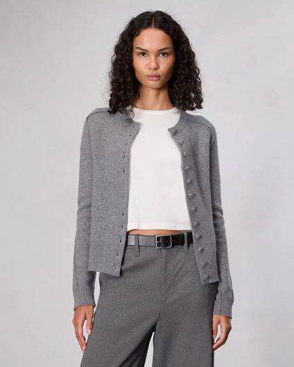 R&B Bridget Crew Cardigan in Grey