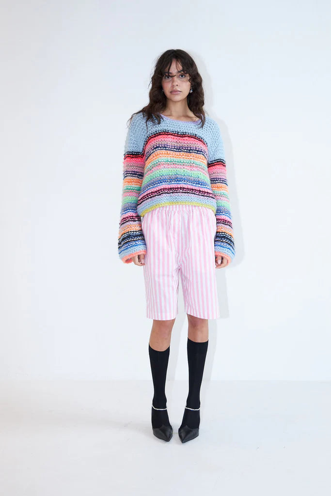 D&D Sassie Stripe Knit in Ice Blue Multi