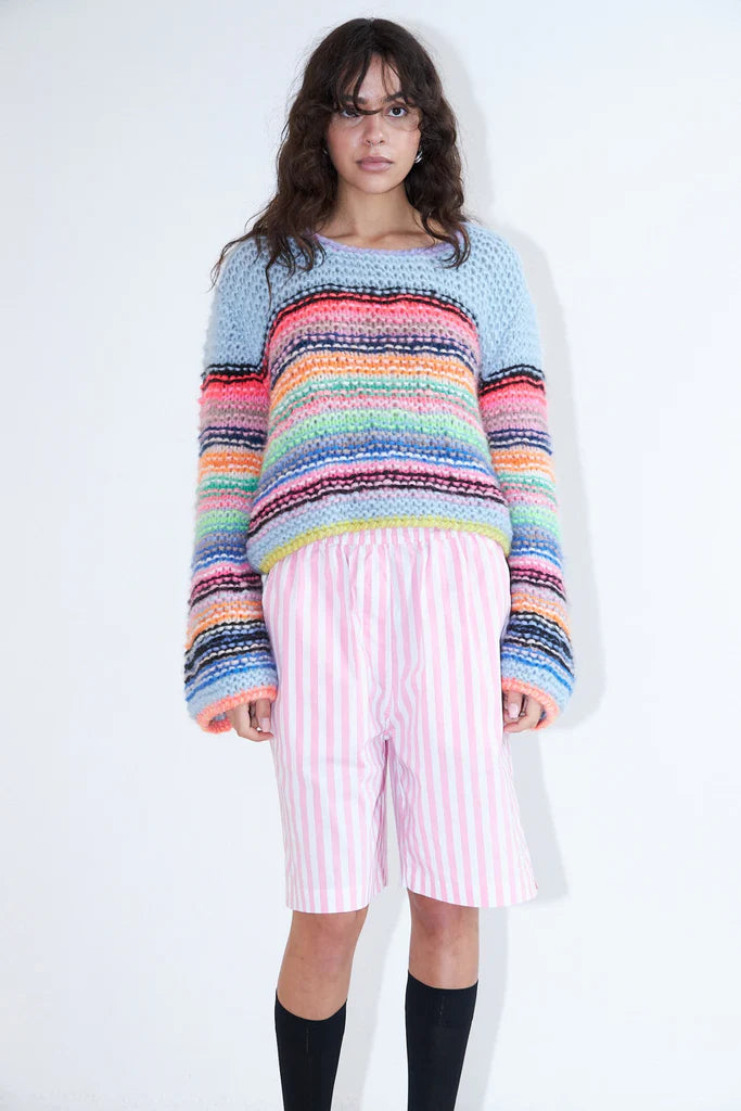 D&D Sassie Stripe Knit in Ice Blue Multi