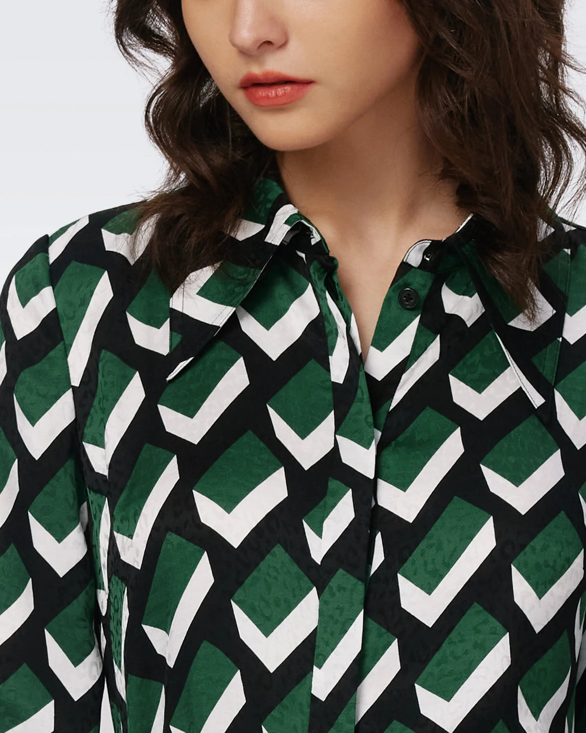 DVF Gizelle Dress in Blocks Green