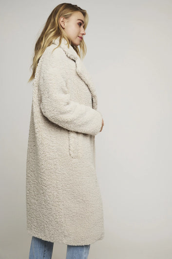 R&P Elicia Double Breasted Teddy Coat in Birch