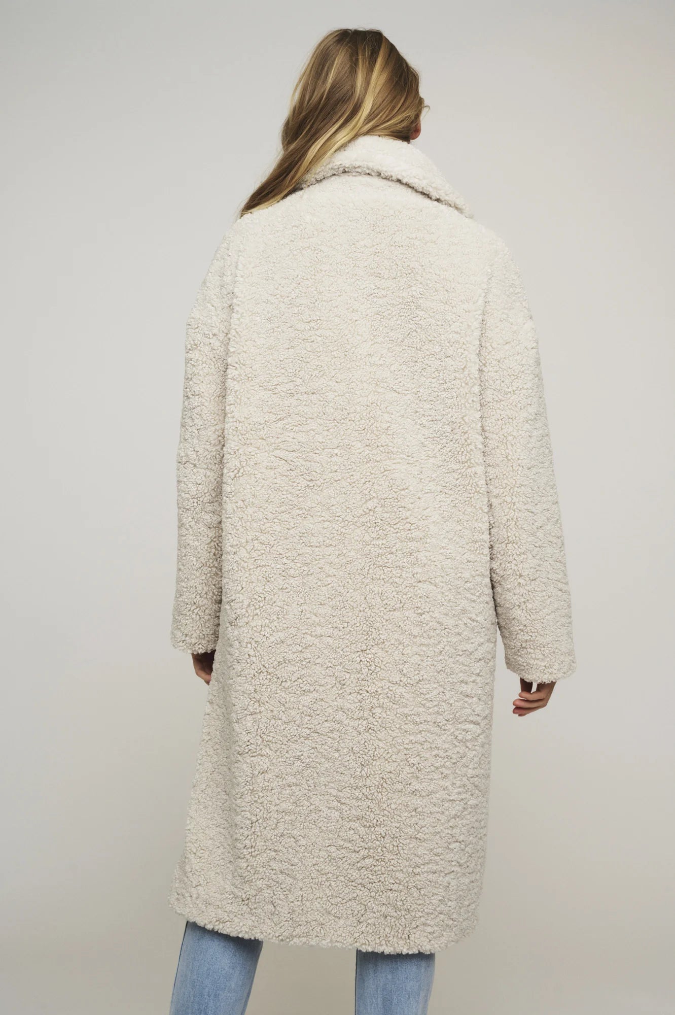 R&P Elicia Double Breasted Teddy Coat in Birch