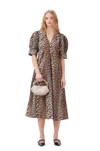 You added <b><u>GANNI F8842 Printed Cotton  Poplin V Neck Dress in Leop</u></b> to your cart.