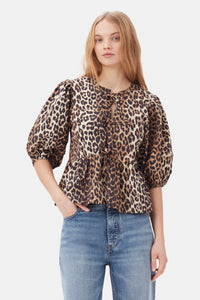 You added <b><u>GANNI F9611 Poplin Peplum Blouse in Leopard</u></b> to your cart.