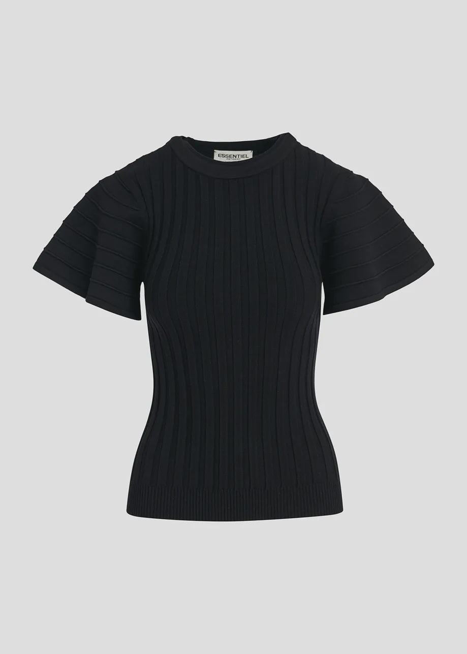 EA Georgie Flared Sleeve Top in Black