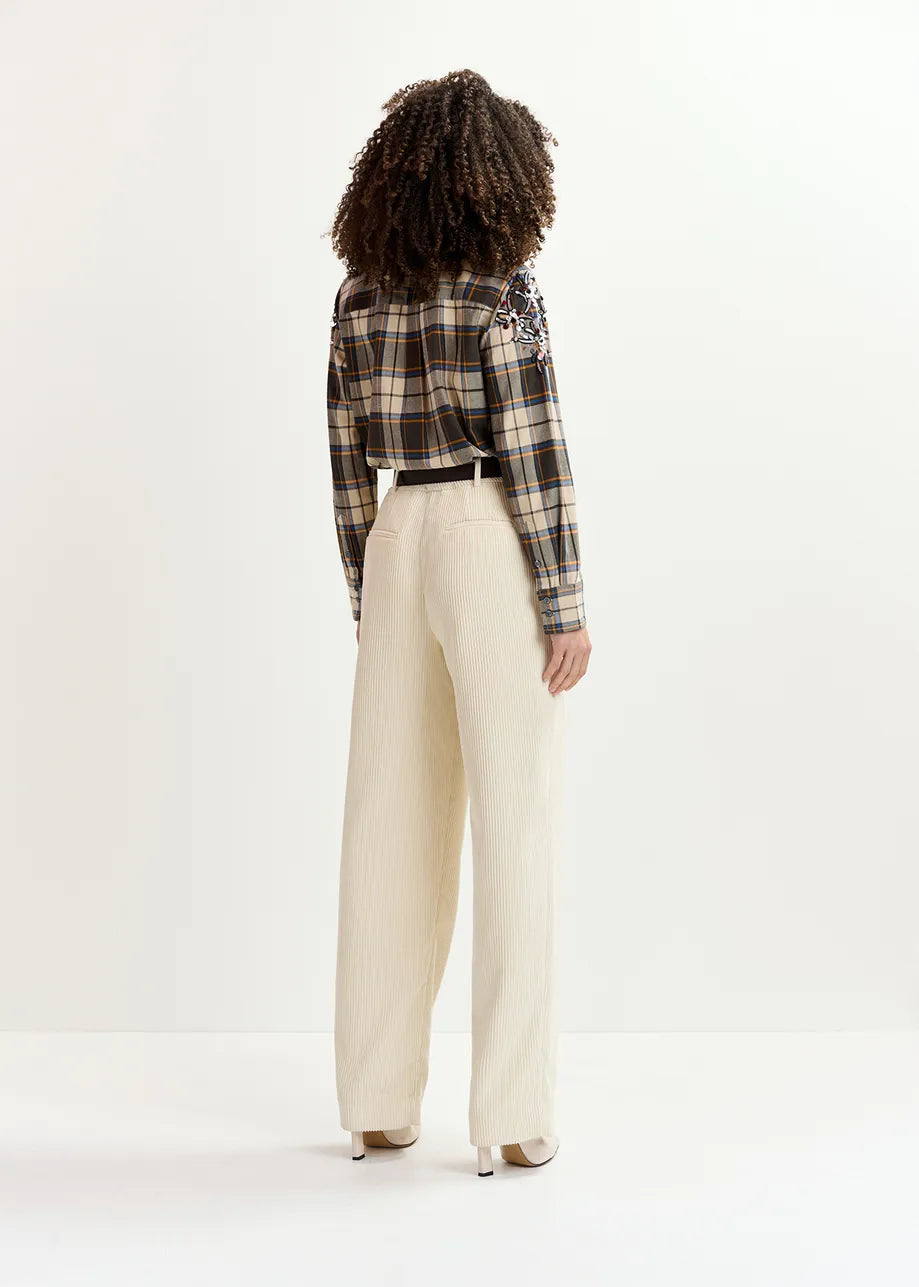 EA Gardenia Corduroy Pants in Off White