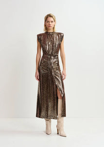 You added <b><u>EA Gonnak Fitted Jersey Dress in Gold</u></b> to your cart.