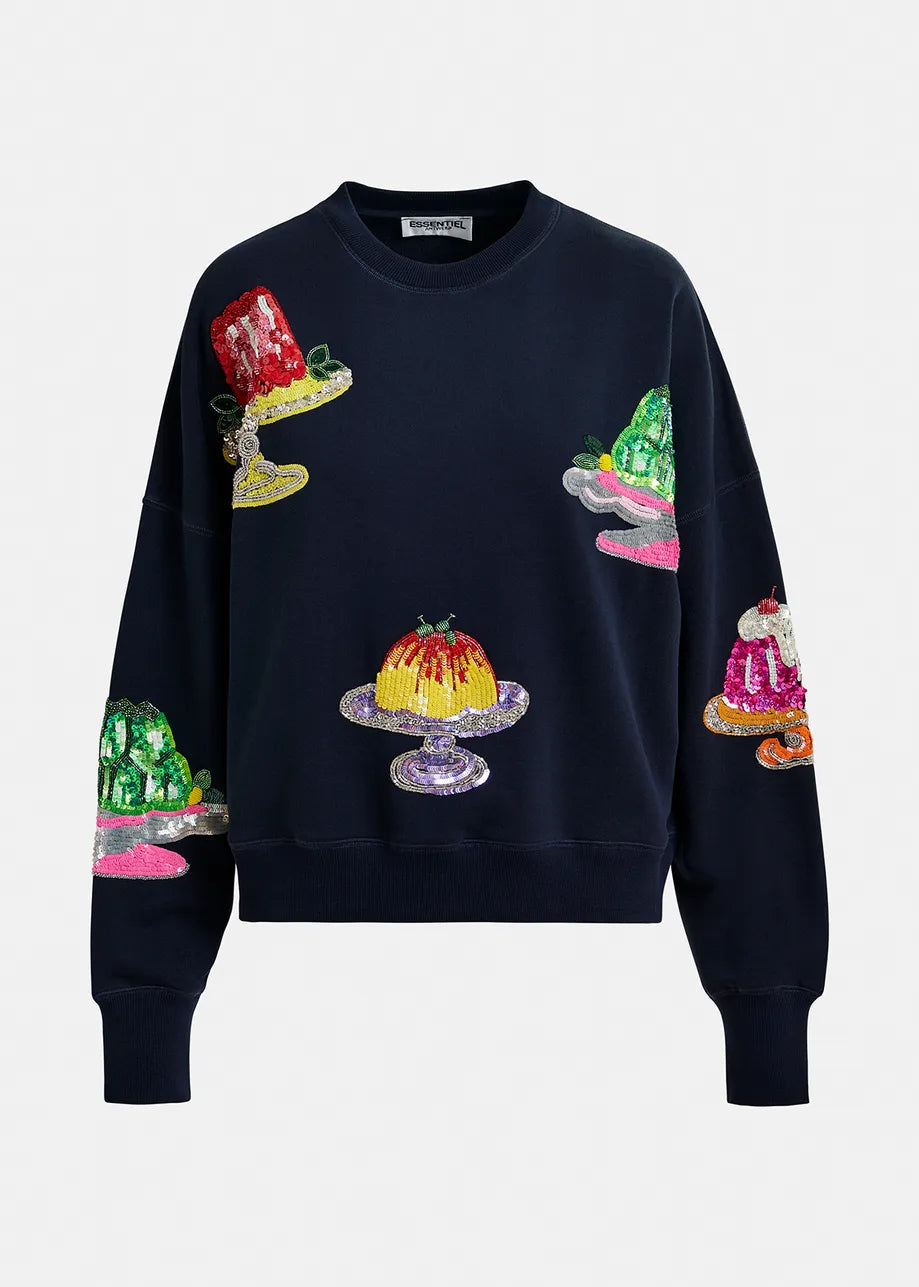 EA Hake Cake Embroidered Sweatshirt in Night Shade