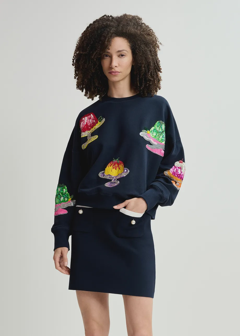 EA Hake Cake Embroidered Sweatshirt in Night Shade