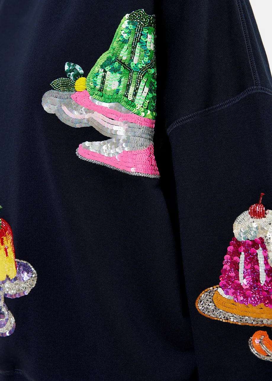 EA Hake Cake Embroidered Sweatshirt in Night Shade