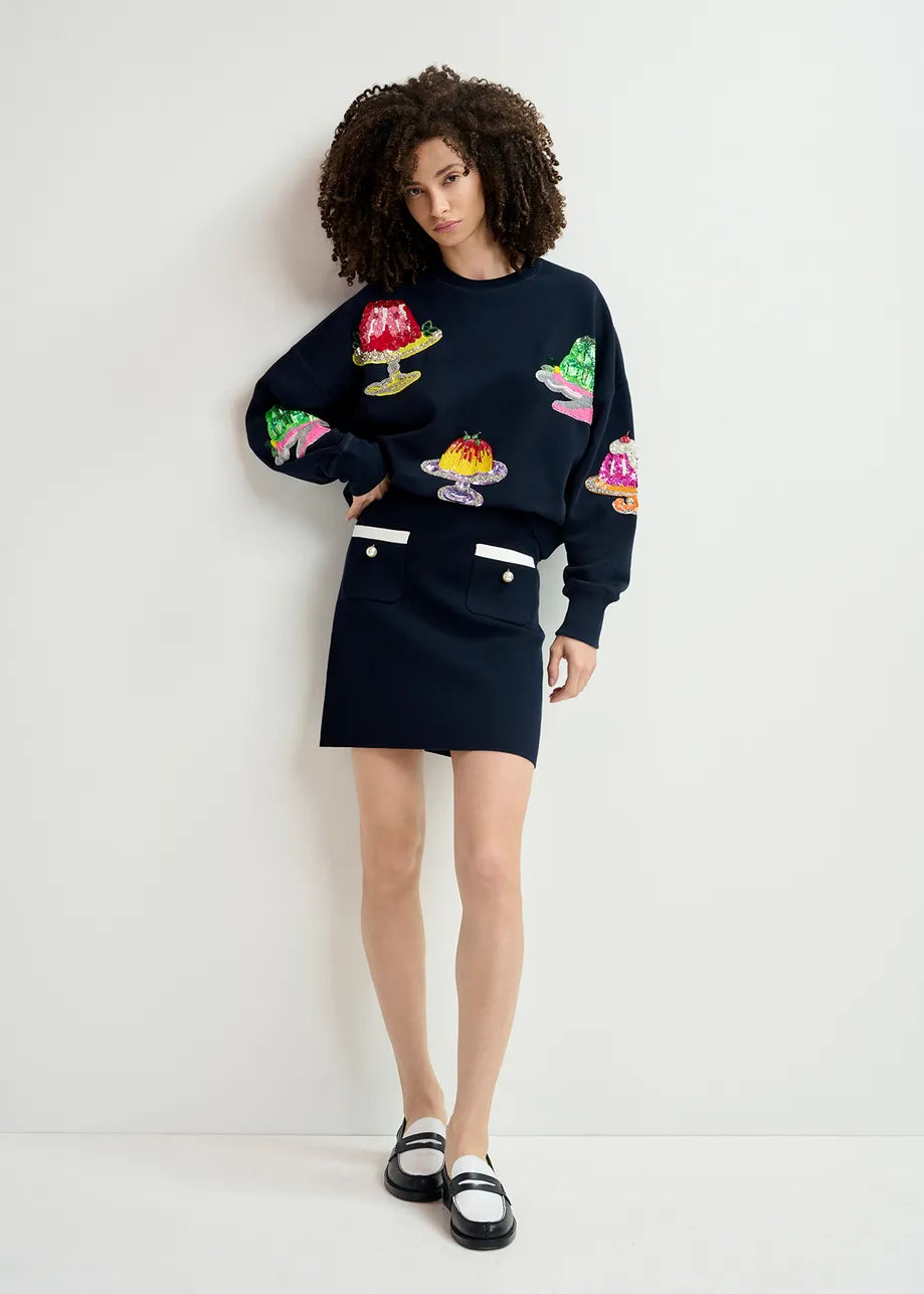 EA Hake Cake Embroidered Sweatshirt in Night Shade