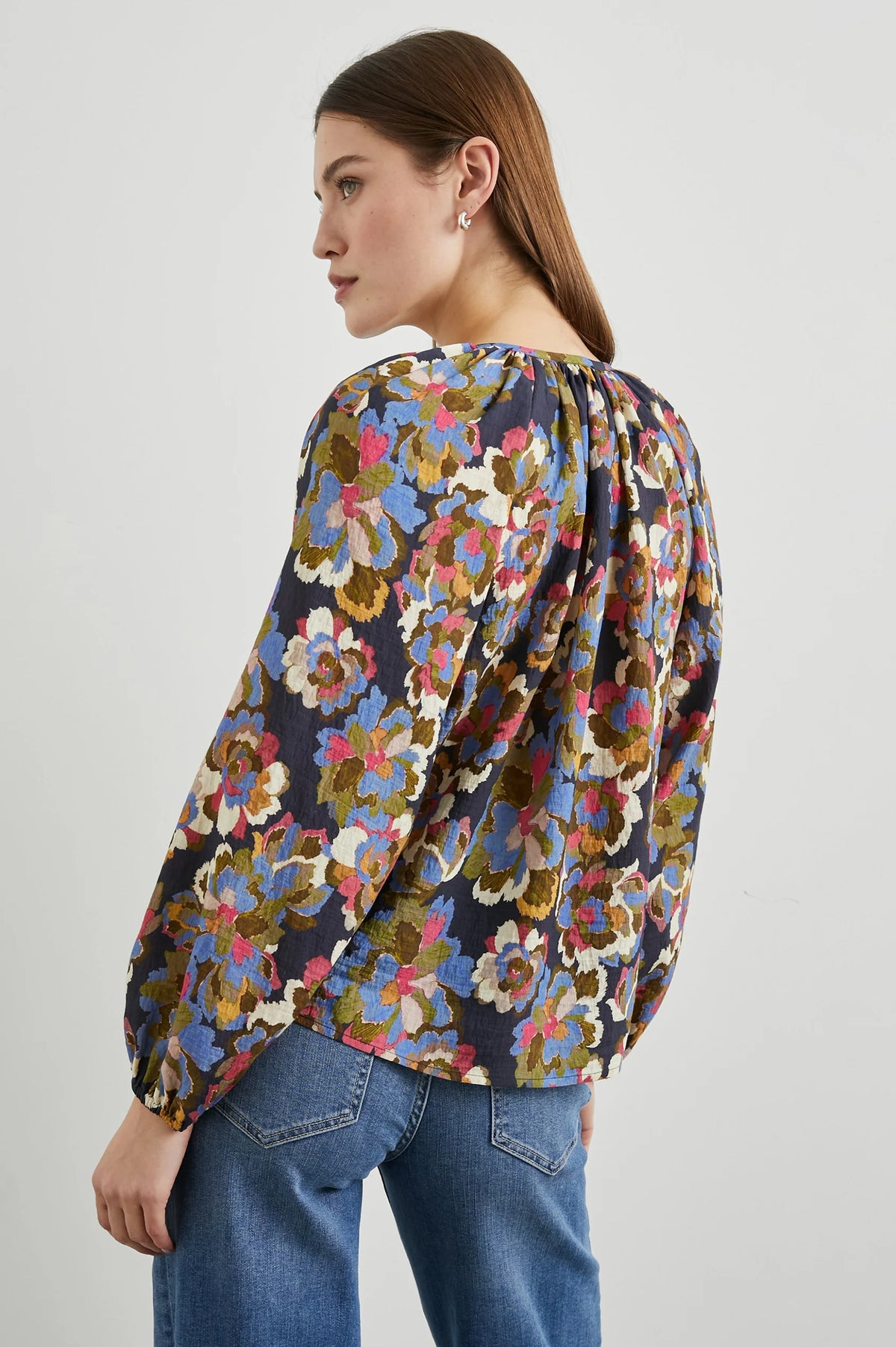 RAILS Indi Blouse in Navy Wildflower