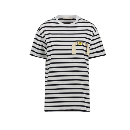 JS Striped ISMILEYOU Tee in Blue