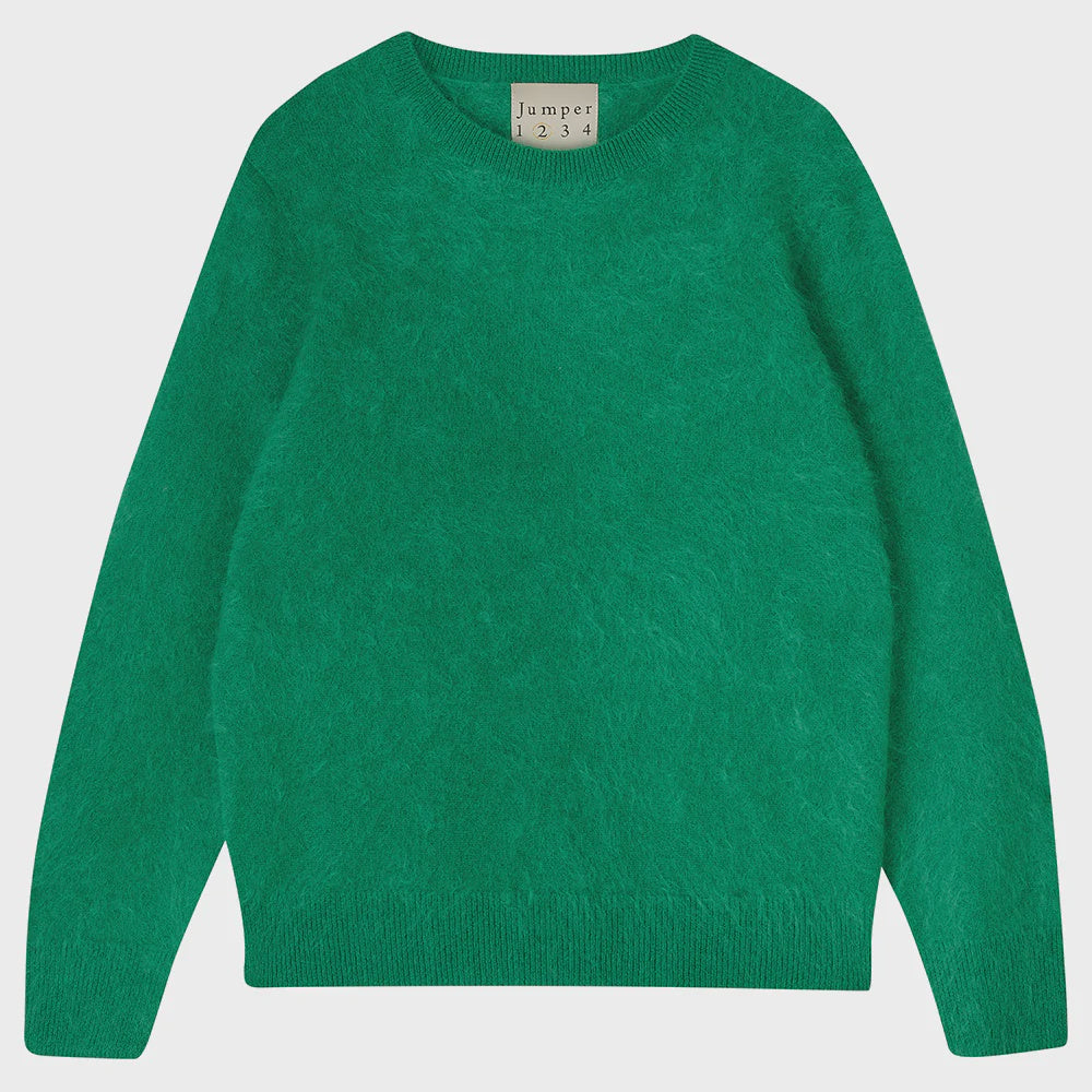 JU Brushed Cashmere Crew in Olive Green