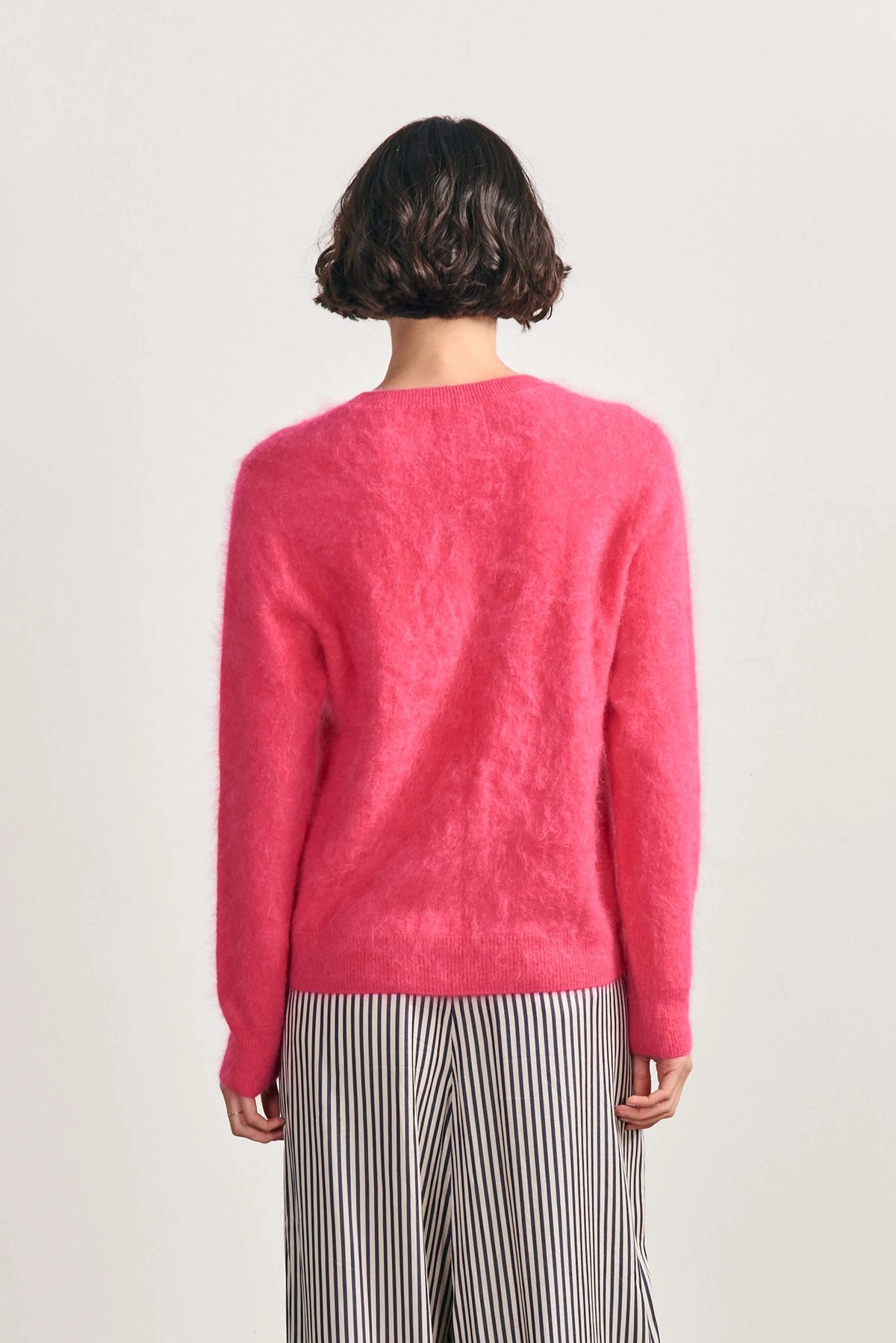 JU Brushed Cashmere Crew in Watermelon