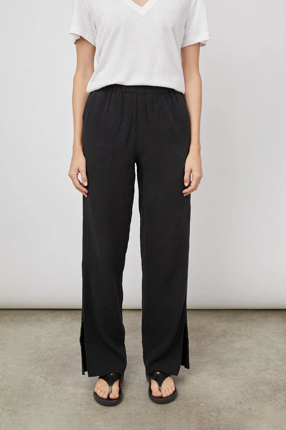 RAILS Leon Crop Trouser in Black Gauze