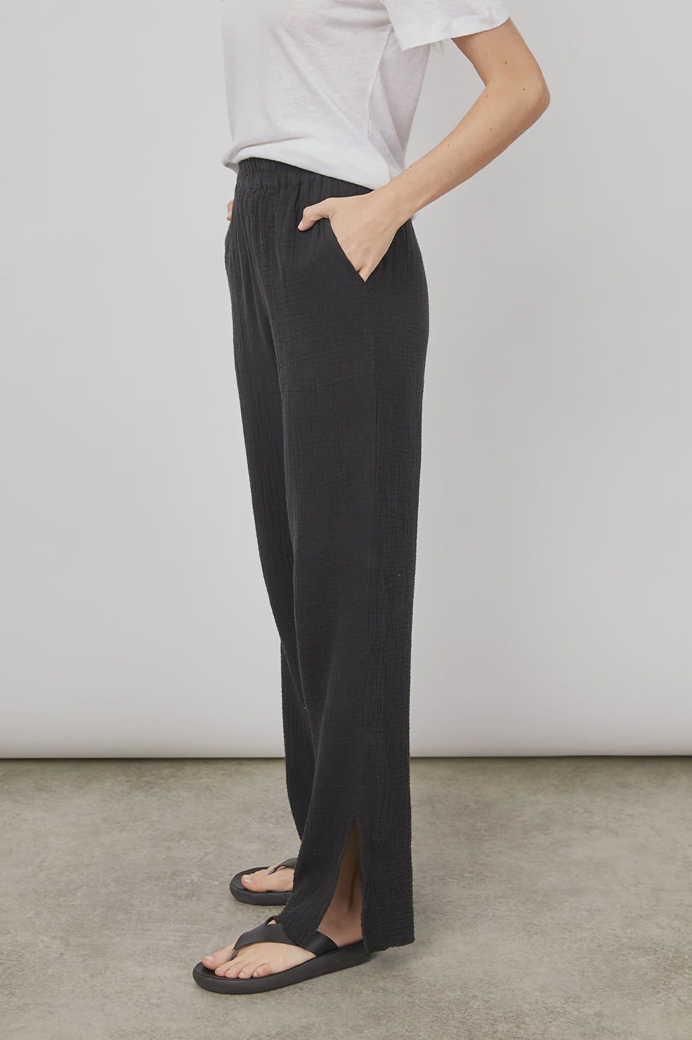 RAILS Leon Crop Trouser in Black Gauze