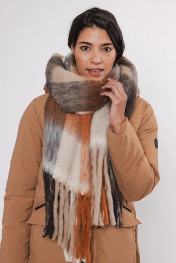 R&P Mavy Scarf in Russet Check