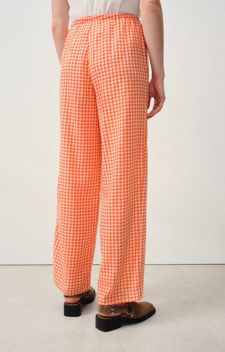 AV Pykaboo Check Trousers in Neon Orange