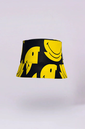 RK All Smiles Bucket Hat in Black, Yellow