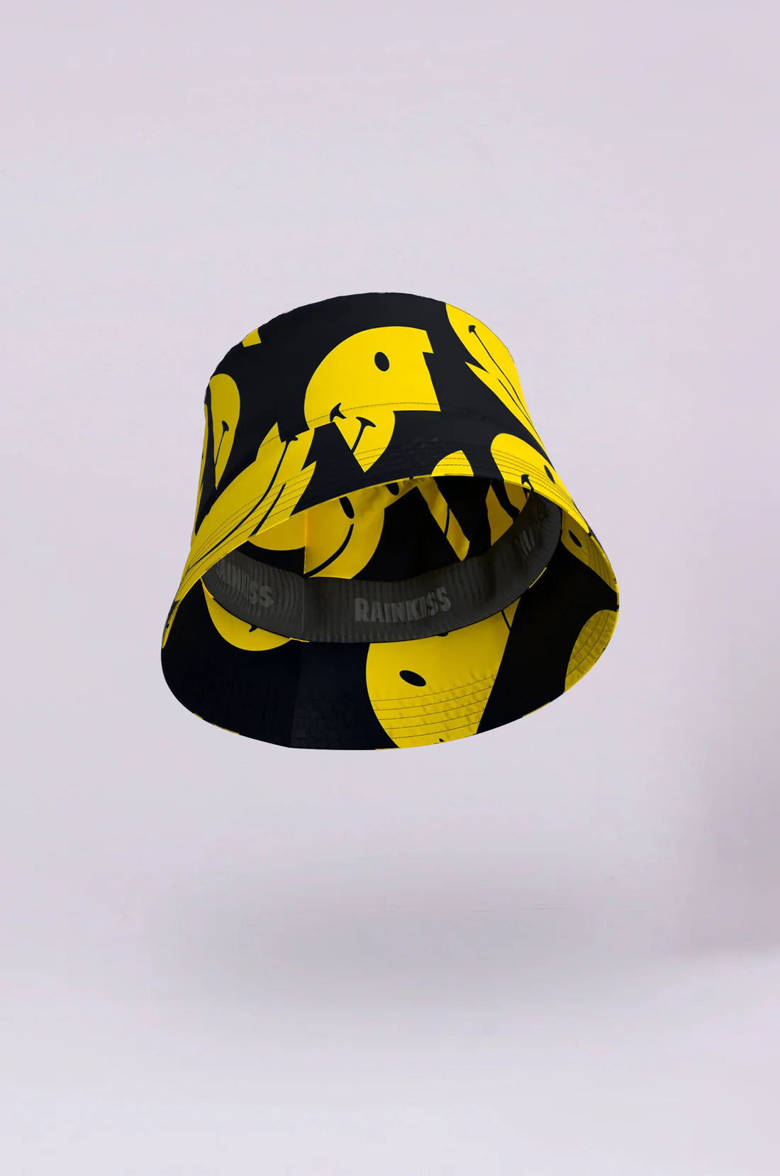 RK All Smiles Bucket Hat in Black, Yellow