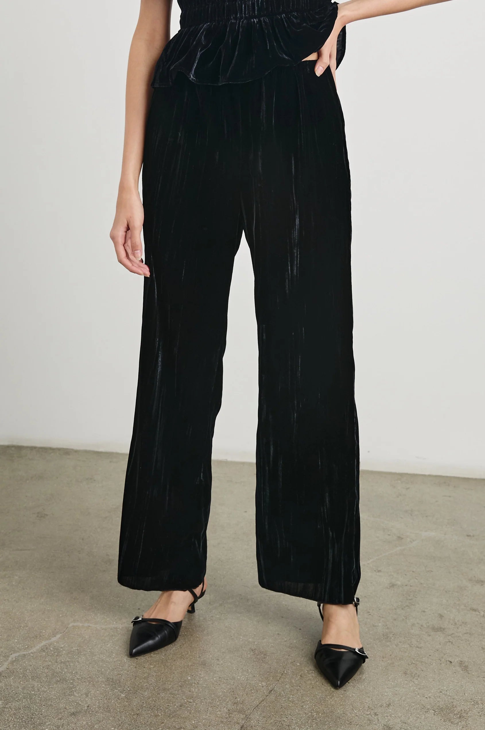 RAILS Brissa Trousers in Black Velvet