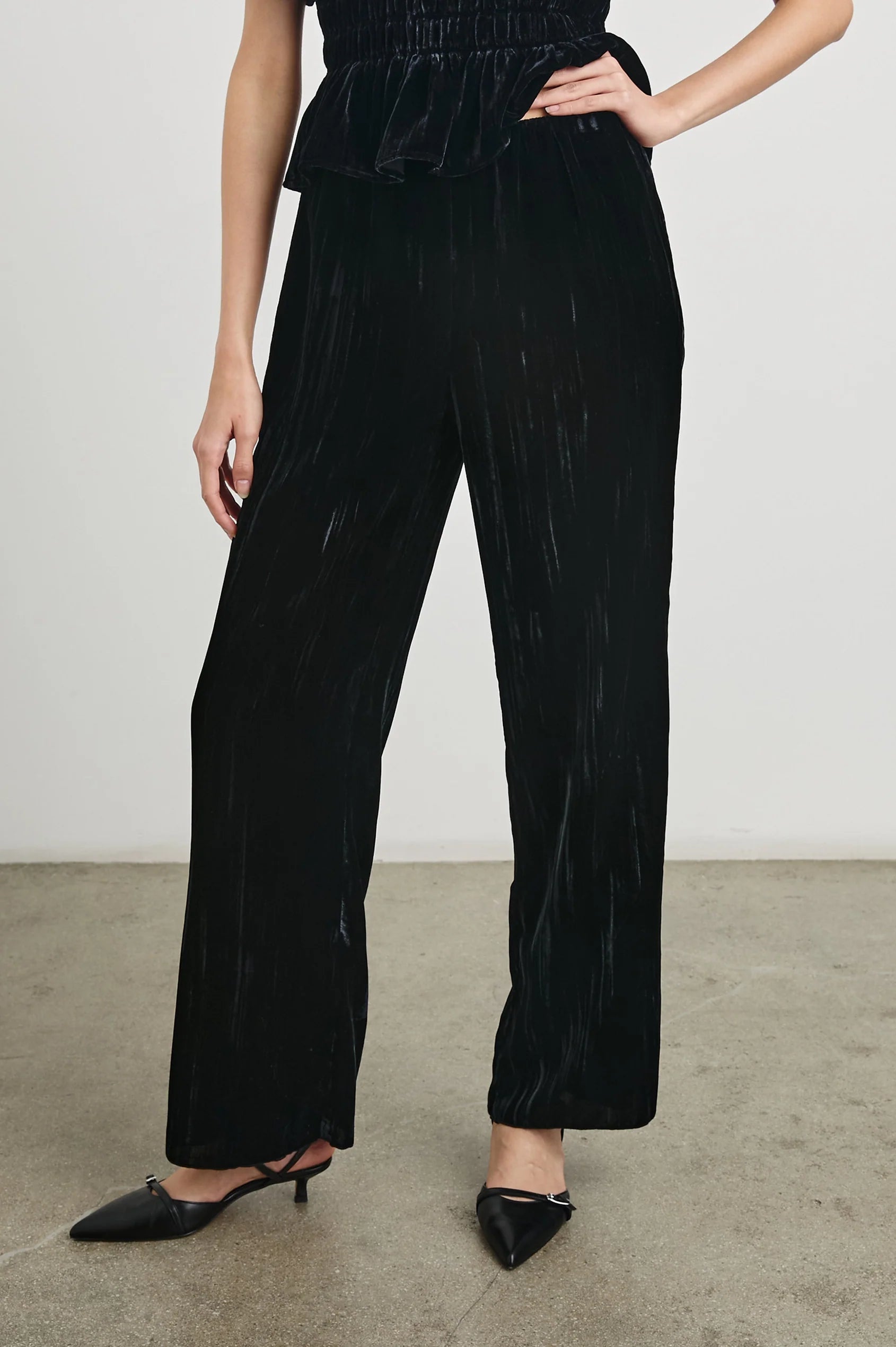 RAILS Brissa Trousers in Black Velvet